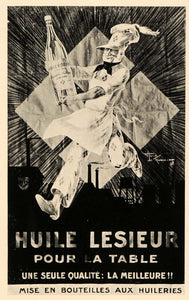 1927 Henry le Monnier Huile Lesieur Ad Poster B/W Print ORIGINAL HISTORIC POS3