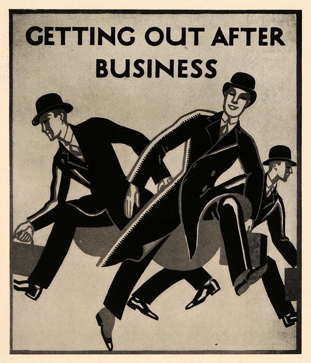 1927 Kathleen Burrell Businessmen Folder Cover Print - ORIGINAL HISTORIC POS3