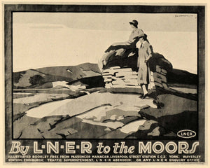 1926 Tom Grainger Moors Scotland LNER Mini Poster Print ORIGINAL HISTORIC POS8A