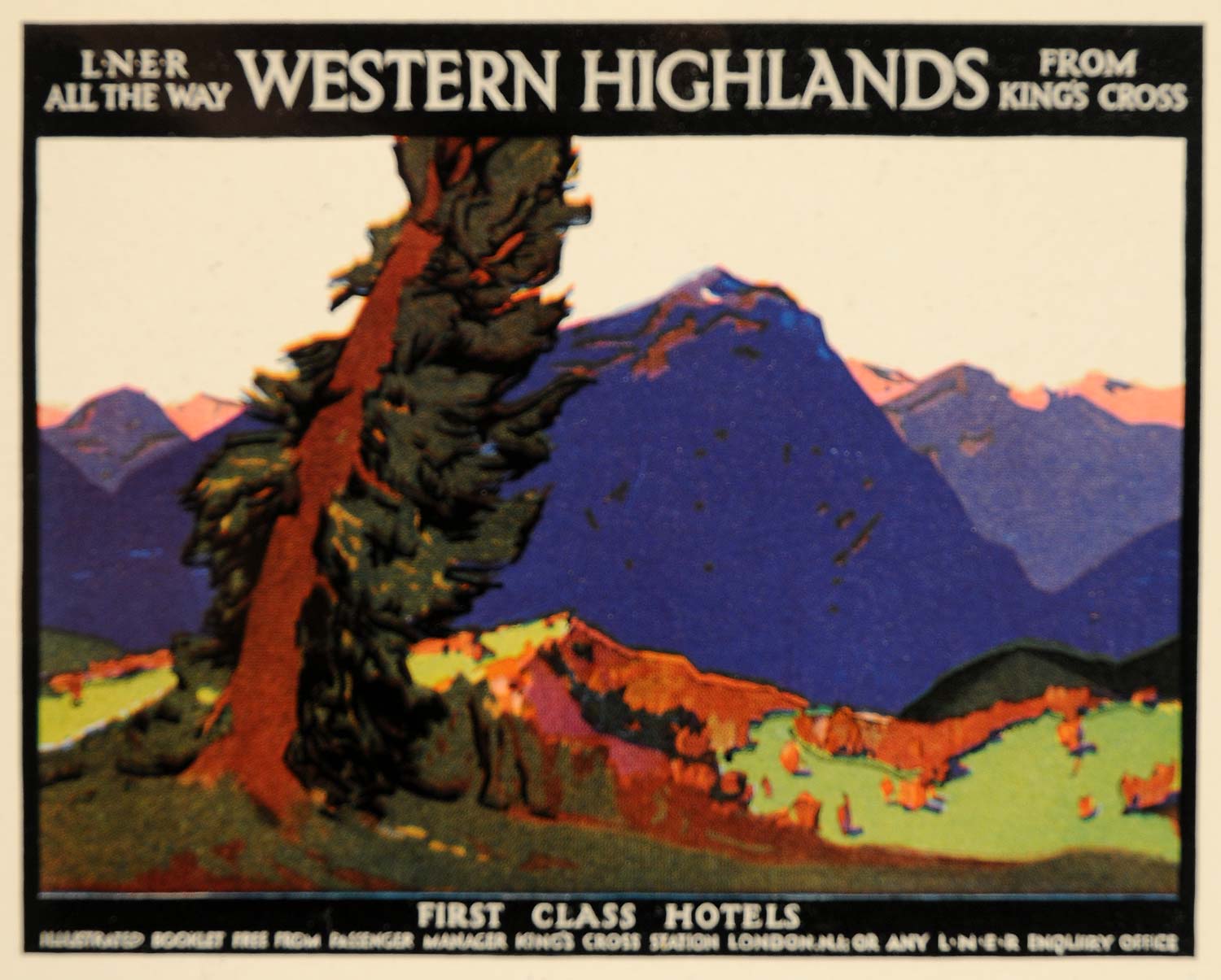 1926 Western Highlands Scotland LNER Mini Poster Print - ORIGINAL POS8A