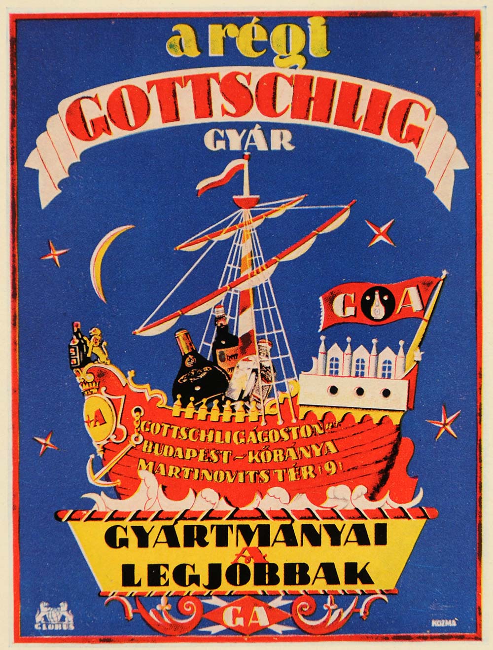 1926 Kozma Lajos Hungarian Mini Poster Color Print - ORIGINAL POS8A