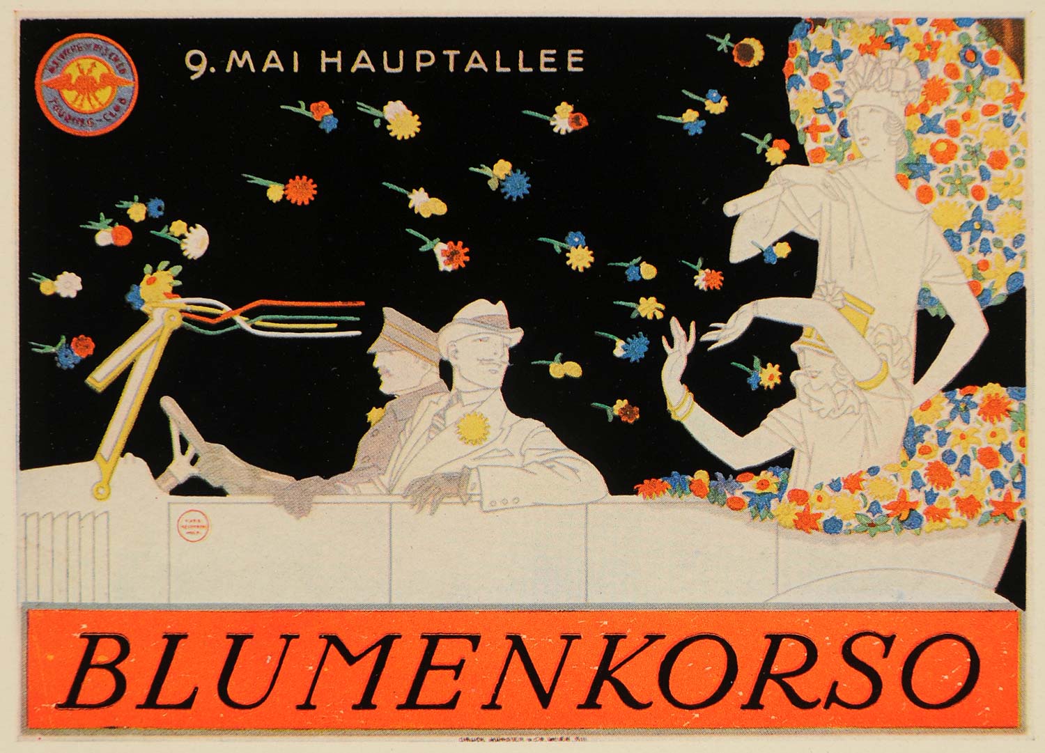 1926 Austrian Auto Touring Club Car Blumenkorso Poster - ORIGINAL POS8A