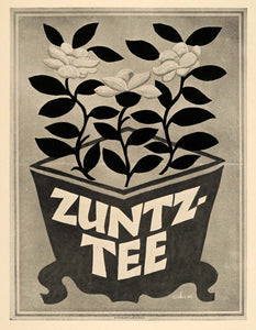 1926 Julius Gipkins Zuntz Tee Tea Plant Halftone Print ORIGINAL HISTORIC POS8A