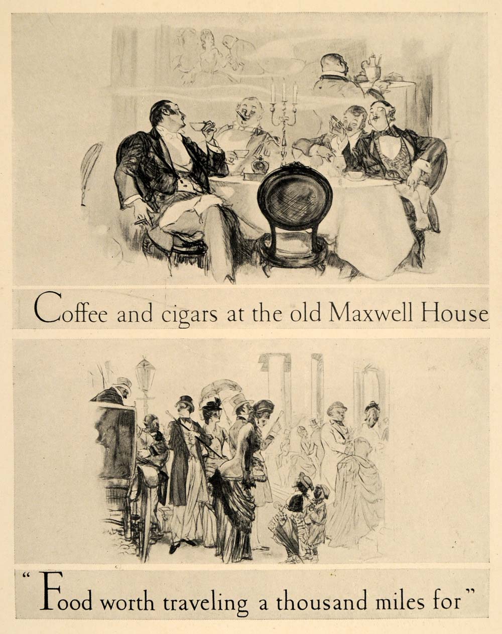 1926 Maxwell House Coffee Cigars Henry Raleigh Print - ORIGINAL HISTORIC POS8A