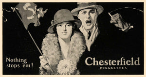 1926 Walter Whitehead Chesterfield Cigarettes Print - ORIGINAL HISTORIC POS8A
