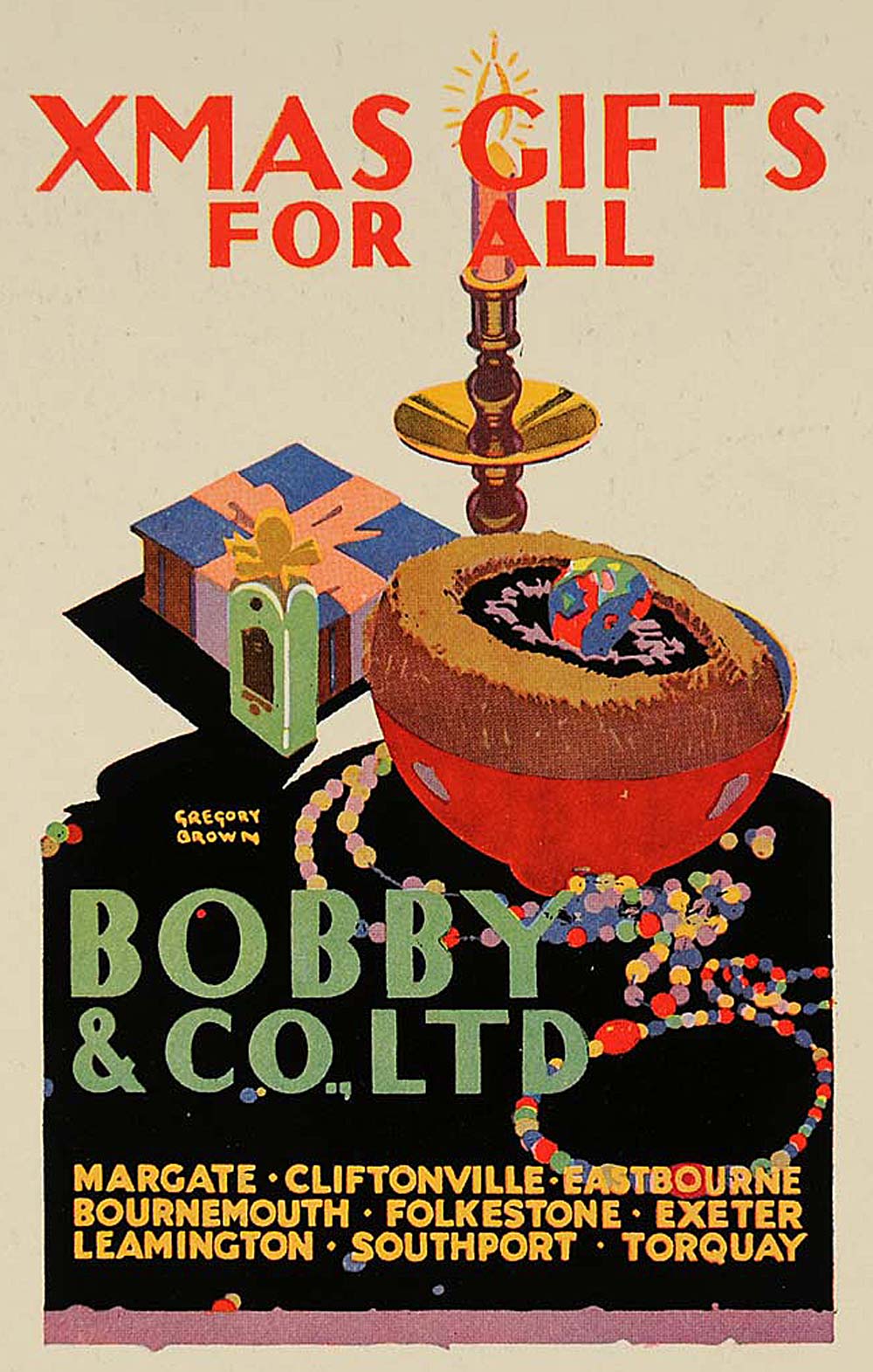 1926 Gregory Brown Bobby & Co. XMAS Mini Poster Print - ORIGINAL POS8A