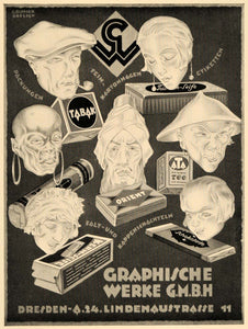 1926 Bruno Grimmer Graphische Werke Advertising Print ORIGINAL HISTORIC POS8A