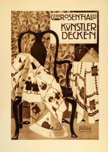 1926 Photogravure Ludwig Hohlwein German Poster Art Ad Rosenthal Interior Design