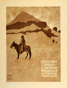 1926 Photogravure Ludwig Hohlwein Peruvian Cotton Wonalancet Nashua NH Poster Ad