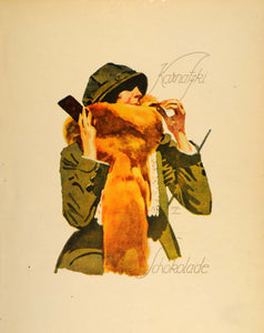 1926 Lithograph Ludwig Hohlwein Karnatzki Schokolade Chocolate German Poster Art