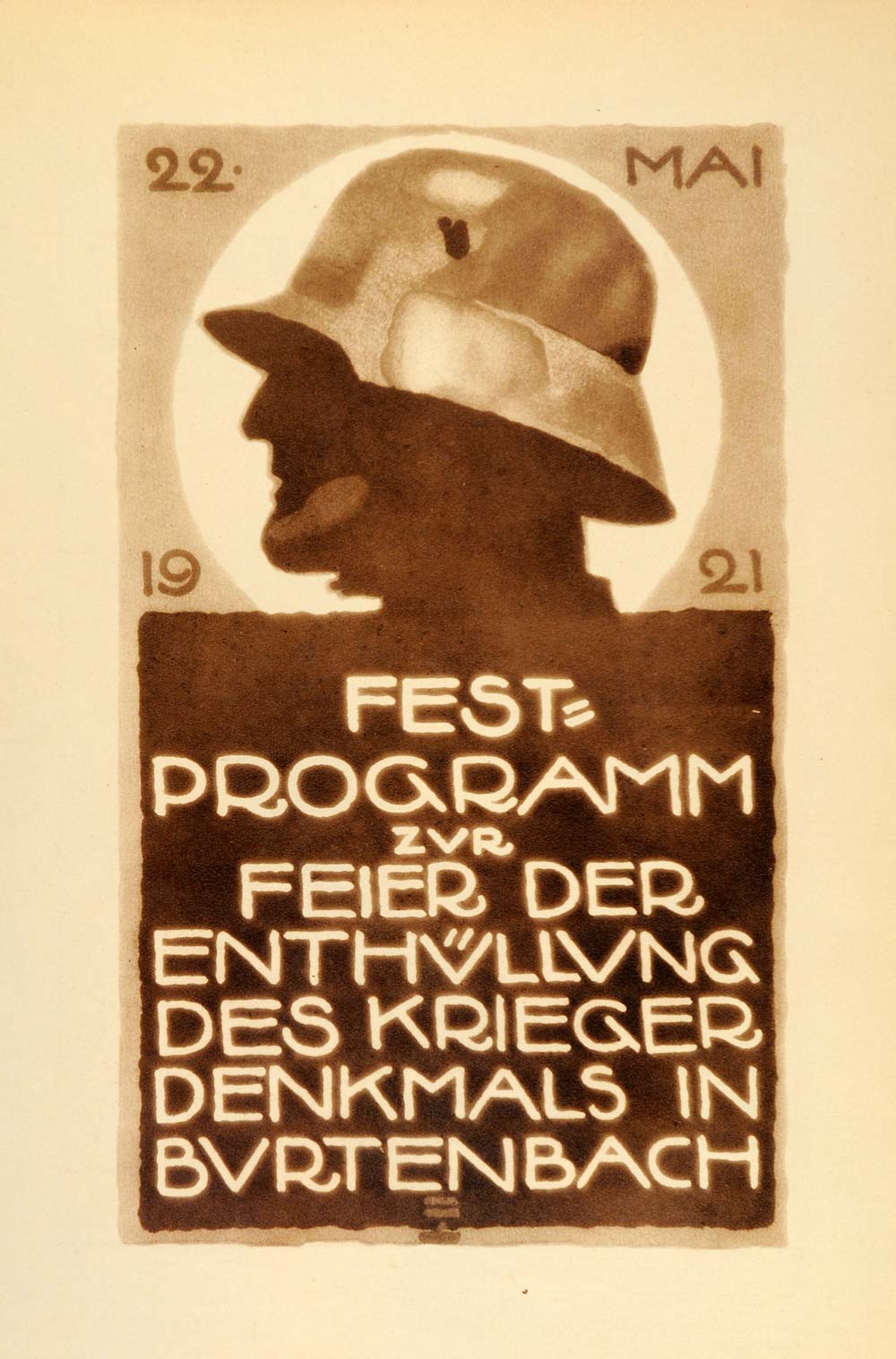 1926 Photogravure Ludwig Hohlwein German Soldier Helmet Burtenbach Poster Art Ad