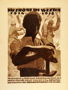 1926 Photogravure Ludwig Hohlwein Ernst Vollbehr WWI Western Front German Poster