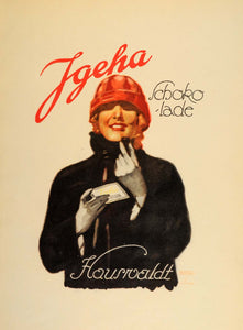 1926 Lithograph Ludwig Hohlwein Jgeha Schokolade Chocolate German Poster Art Ad