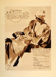 1926 Photogavure Hohlwein Papeleria Kratzsch Nude Woman German Poster Art Ad