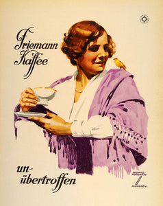 1926 Lithograph Hohlwein Friemann Kaffee Coffee German Poster Art Adve –  Period Paper Historic Art LLC