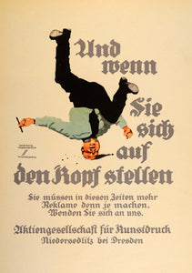 1926 Lithograph Hohlwein Aktiengesellschaft fur Kunstdruck German Poster Art Ad
