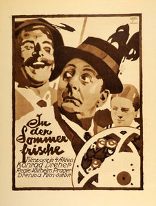 1926 Photogravure Hohlwein In der Sommerfrisch'n German Silent Film Cinema Ad