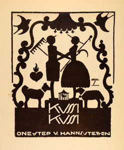 1926 Photogravure Hohlwein Kussi One Step Music Hanns Stetten German Poster Art