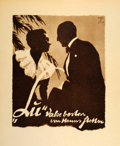 1926 Photogravure Hohlwein Valse Boston Waltz Music Hanns Stetten German Poster