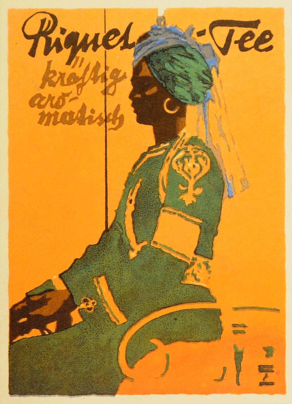 1926 Lithograph Ludwig Hohlwein Riquet Tee Tea German Poster Art Advertising