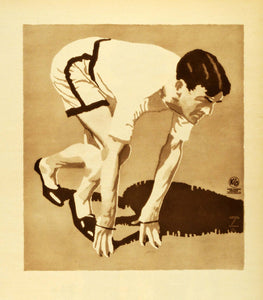 1926 Photogravure Ludwig Hohlwein Athlete Runner Start Race German Poster Art
