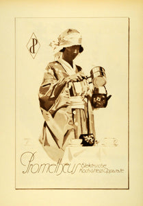 1926 Photogravure Ludwig Hohlwein Prometheus Elektrische German Poster Teapot Ad
