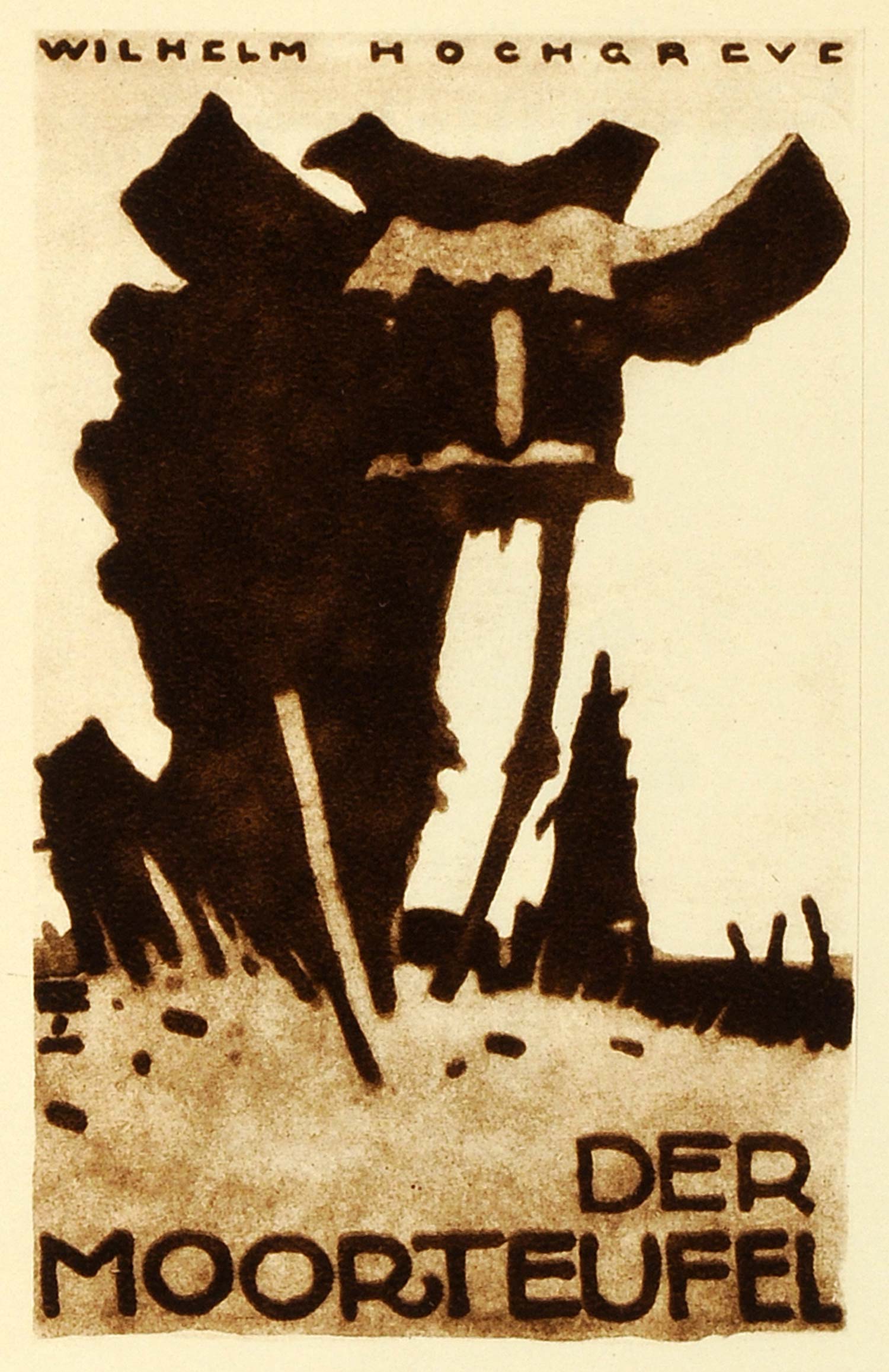 1926 Photogravure Ludwig Hohlwein Moorteufel Wilhelm Hochgreve Book Cover Art