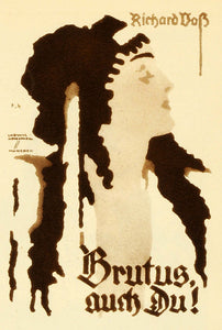 1926 Photogravure Ludwig Hohlwein Brutus auch Du Richard Voss Book Cover Art