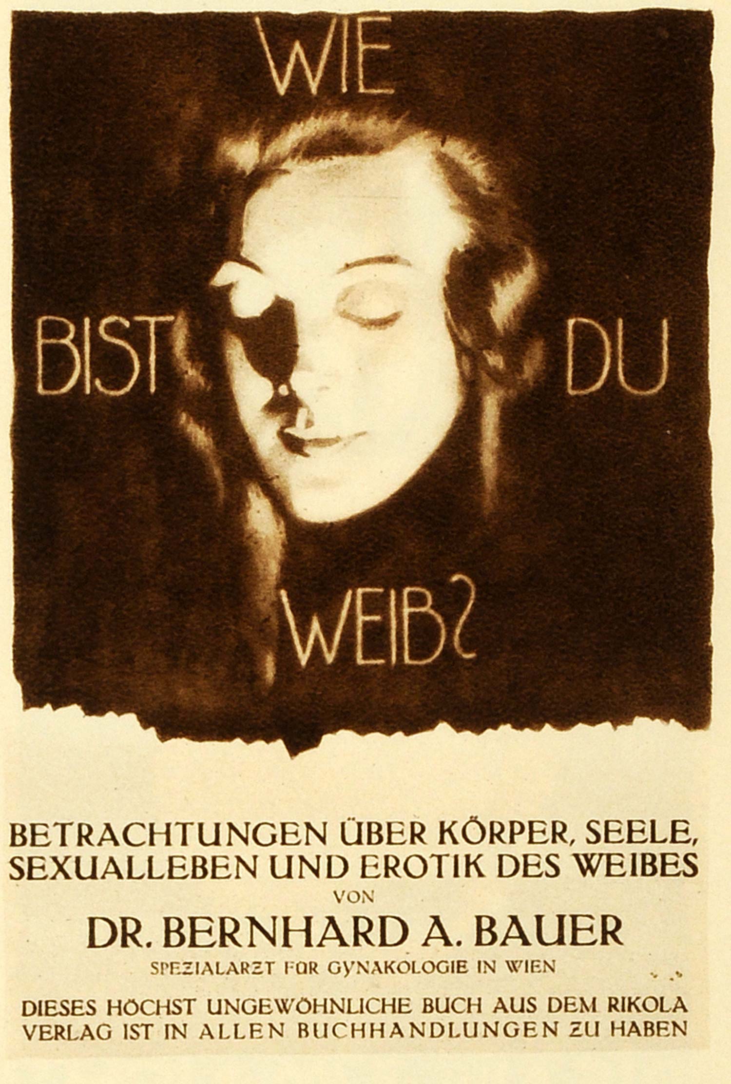 1926 Photogravure Ludwig Hohlwein Book Cover Wie Bist Du Weib Bernhard A. Bauer