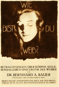 1926 Photogravure Ludwig Hohlwein Book Cover Wie Bist Du Weib Bernhard A. Bauer