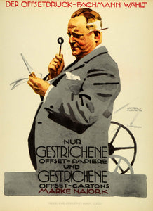 1926 Lithograph Ludwig Hohlwein Art Offsetdruck Fachmann German Poster Art Ad