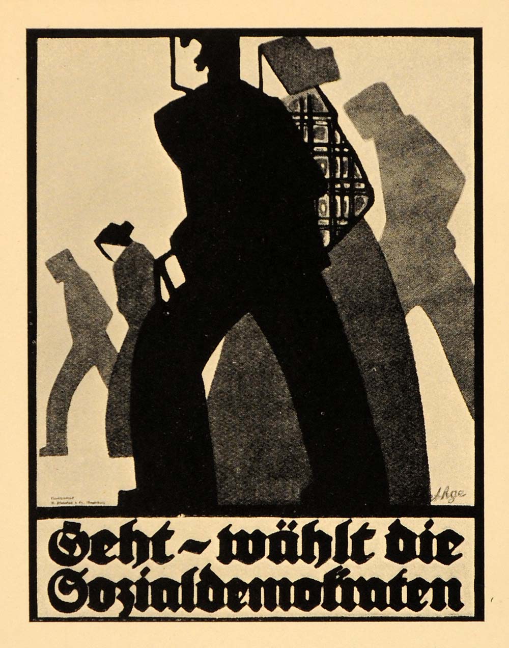 1933 German Poster Rudolph Bethge Halftone Print Graphic Bold Design POSA6