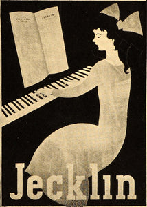 1933 Swiss Poster Otto Baumberger Piano Music Print Jecklin Girl POSA6