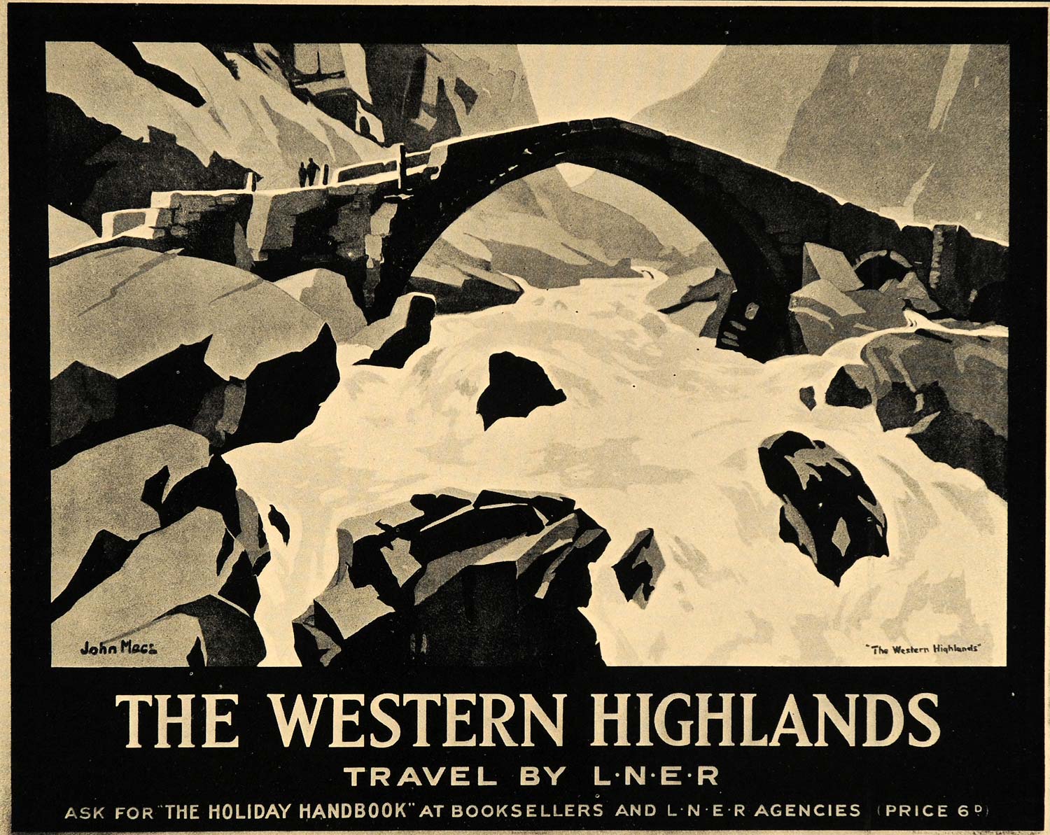 1933 Western Highlands Scotland LNER Mace Poster Print ORIGINAL HISTORIC POSA6