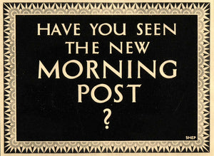1933 Morning Post London Newspaper Shep Poster Print Decorative Border POSA6