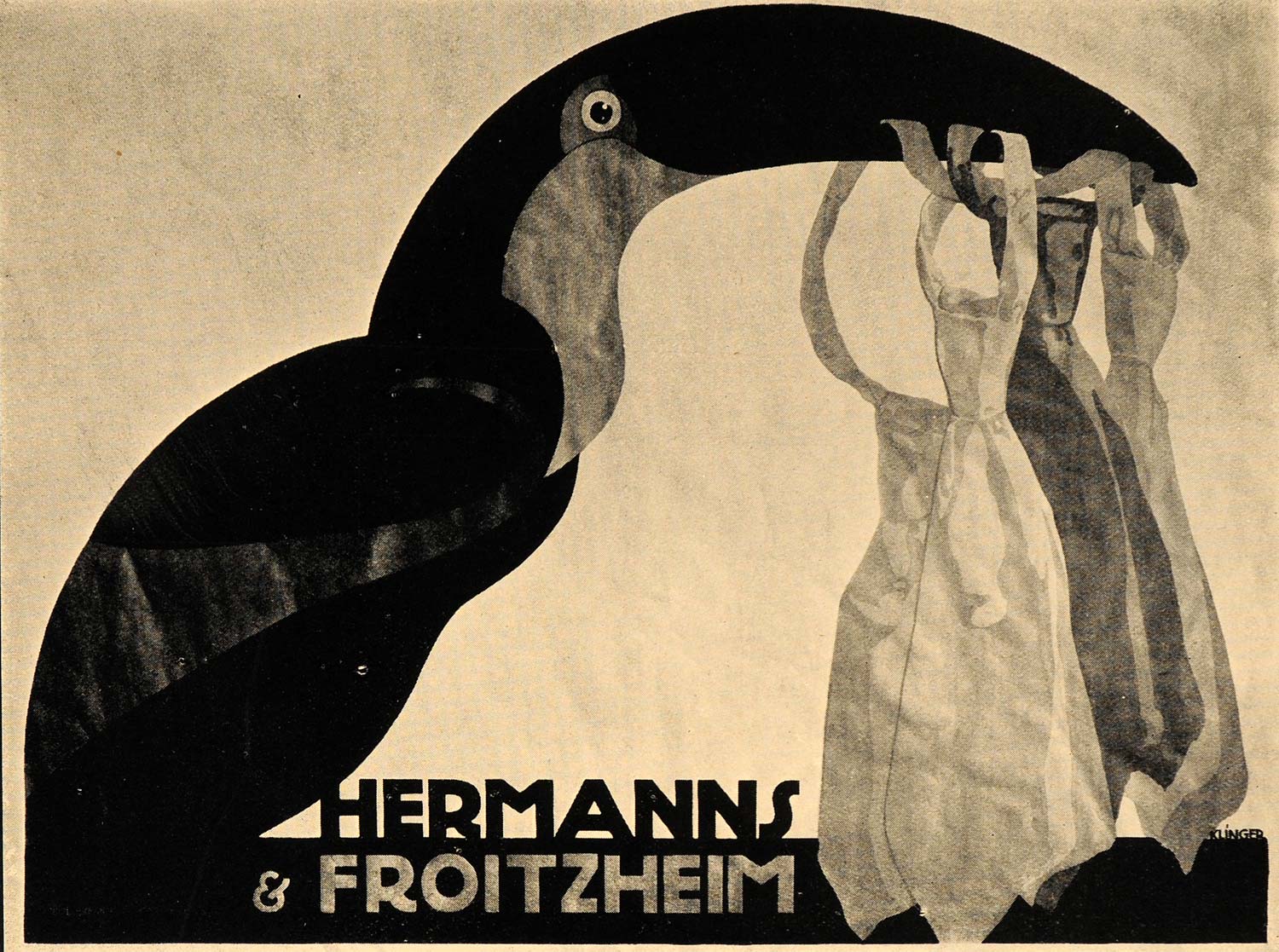 1933 Hermanns & Froitzheim Julius Klinger Poster Print Tucan Bird Tie POSA6