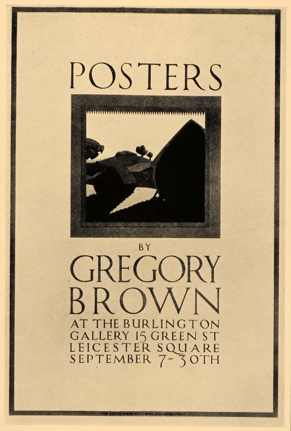 1933 Exhibition Posters Gregory Brown London Print Landscape Typography POSA6