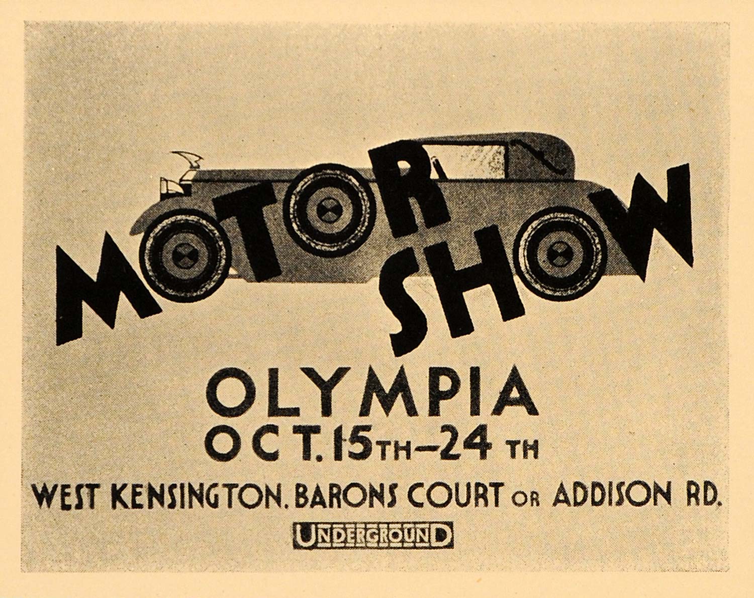 1933 Motor Show Olympia London Automobile Poster Print ORIGINAL HISTORIC POSA6