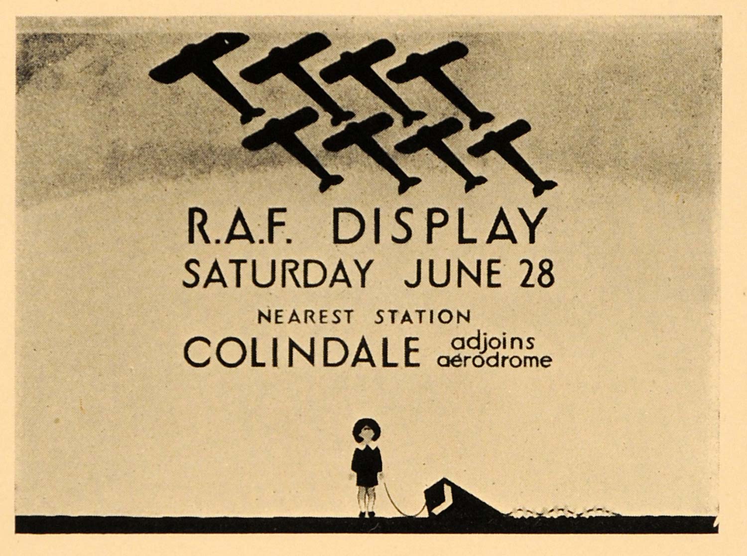 1933 R.A.F. Airplane Display Show London Poster Print ORIGINAL HISTORIC POSA6