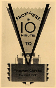 1933 London Underground Railway G. Brown Poster Print ORIGINAL HISTORIC POSA6