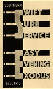 1933 Southern Railway Alan Rogers Poster B/W Print Graphic Bold Design POSA6