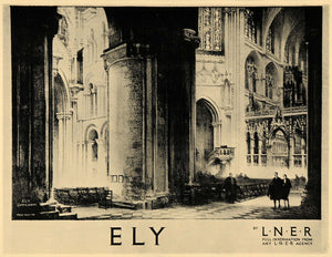1933 Fred Taylor Ely Cathedral Poster Print Travel Railway London Religion POSA6