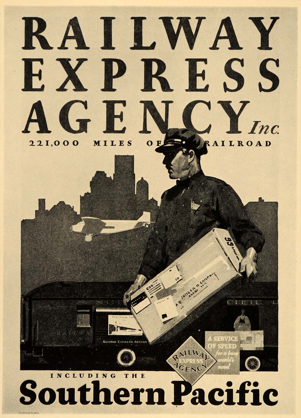 1933 Railway Express Agency Maurice Logan Poster Travel Transportation POSA6