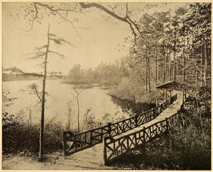 1899 Print Lakewood New Jersey Kissing Bridge Landscape Romantic Lovers PPB1