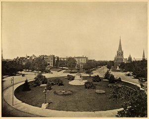 1899 Print Thomas Circle Washington DC Historic Landmarks Landscape PPB1 - Period Paper
