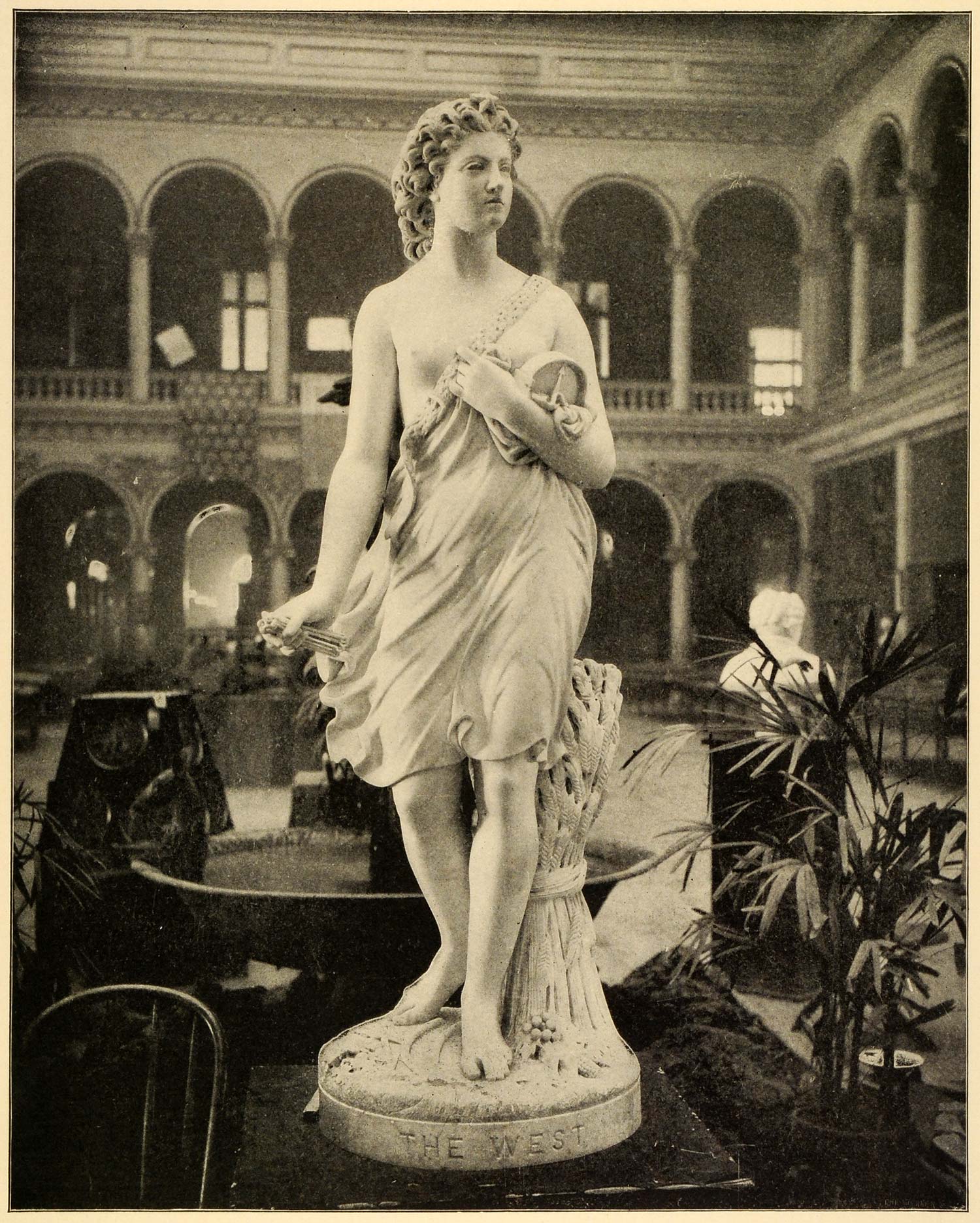 1899 Print Virgin West Statue Womans Building 1893 Columbian Chicago Worlds PPB1