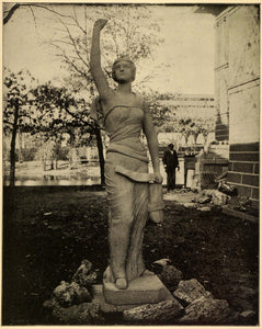 1899 Print 1893 Chicago Worlds Fair North Dakota Terra Cotta Woman Statue PPB1