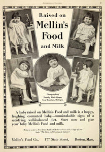 1925 Ad Mellin's Food Milk Baby Infant Dorothy Marie Caram 177 State Street PPM1