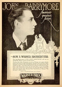 1925 Ad John Barrymore Warner Bros Actor Sea Beast Movie Film Production PPM1 - Period Paper
