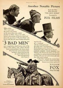 1926 Ad Fox Films 3 Bad Men Ford Tom Santchi Frank Campeau Olive Borden PPM1